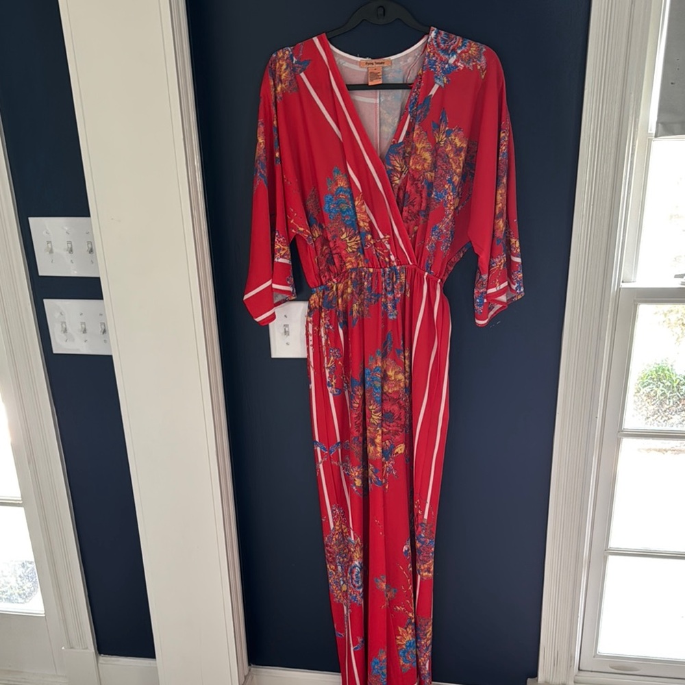 Red Floral Jumpsuit